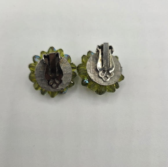 Vintage Green Crystal Necklace And Earrings - Clip On - Picture 11 of 12